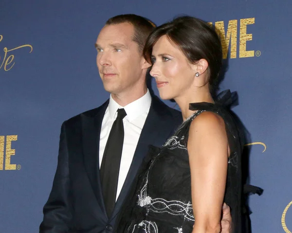 Los Angeles Sep Benedict Cumberbatch Sophie Hunter Showtime Emmy Eve — Stock Photo, Image