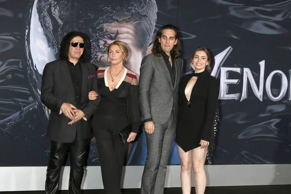 Los Angeles Oct Gene Simmons Shannon Tweed Nick Simmons Sophie — Stock Photo, Image