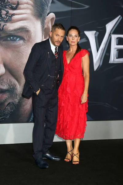 Los Angeles Oct Tom Hardy Kelly Marcel Venom Premiere Village — Fotografia de Stock