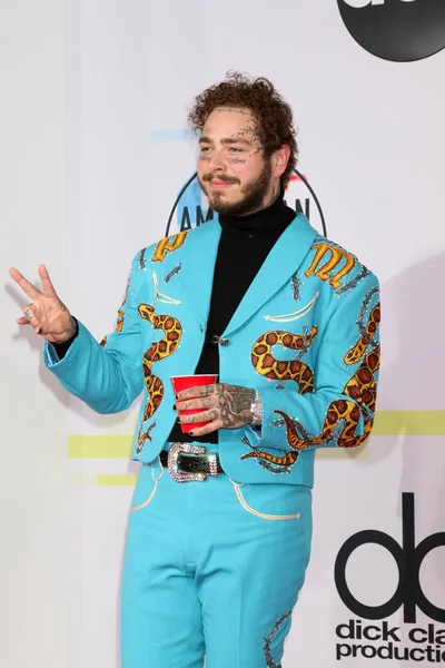 Los Angeles Ekim Post Malone 2018 Amerikan Müzik Microsoft Tiyatroda — Stok fotoğraf