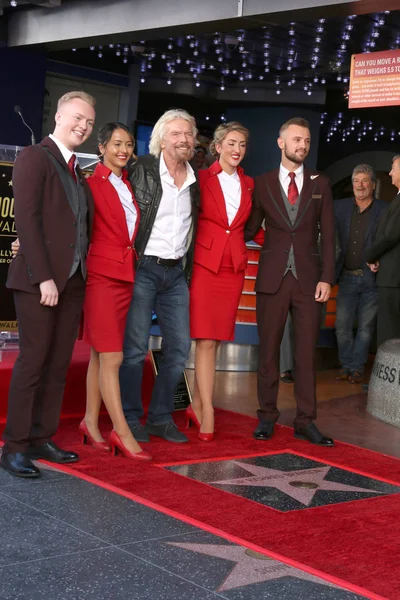 Los Angeles Oct Sir Richard Branson Virgin Arirlines Personálu Slavnostním — Stock fotografie