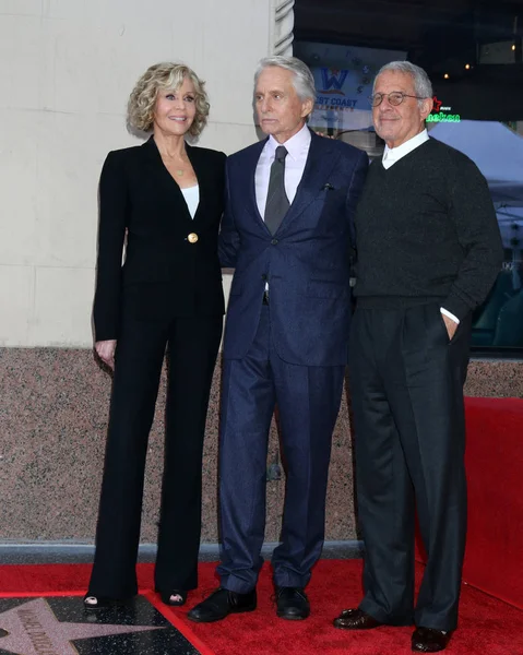 Los Angeles Lis Jane Fonda Michael Douglas Ron Meyer Ceremonii — Zdjęcie stockowe