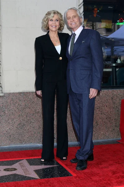 Los Angeles Nov Jane Fonda Michael Douglas Alla Cerimonia Della — Foto Stock