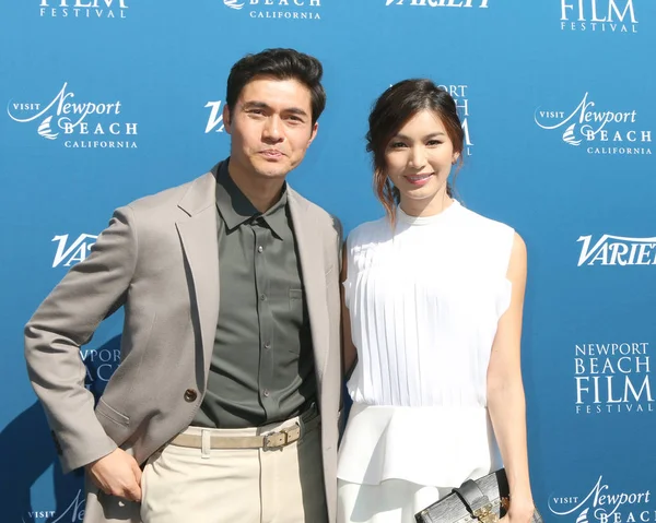 Los Angeles Nov Henry Golding Gemma Chan Actors Watch Newport — Stock Photo, Image