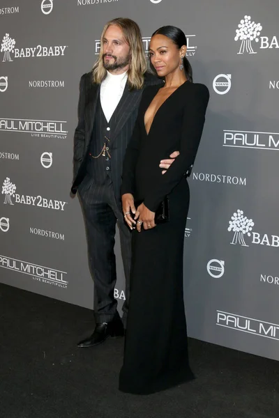 Los Ángeles Nov Marco Perego Zoe Saldana Gala Baby2Baby 2018 — Foto de Stock