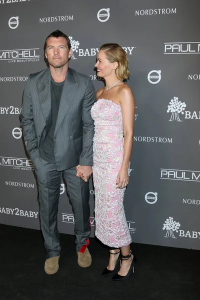 Los Ángeles Nov Sam Worthington Lara Bingle Worthington Gala Baby2Baby — Foto de Stock