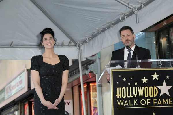 Los Angeles Nov Sarah Silverman Jimmey Kimmel Tijdens Ceremonie Sarah — Stockfoto