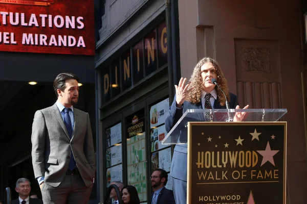ロサンゼルス 林マヌエル ミランダ 2018 日にロサンゼルス カリフォルニア州で名声のハリウッドの林マヌエル ミランダ スター式でアル ヤンコビック — ストック写真