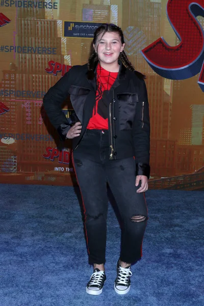 Los Angeles Dec Mackenzie Hancsicsak Spider Man Spider Verse Premiere — Stock Photo, Image