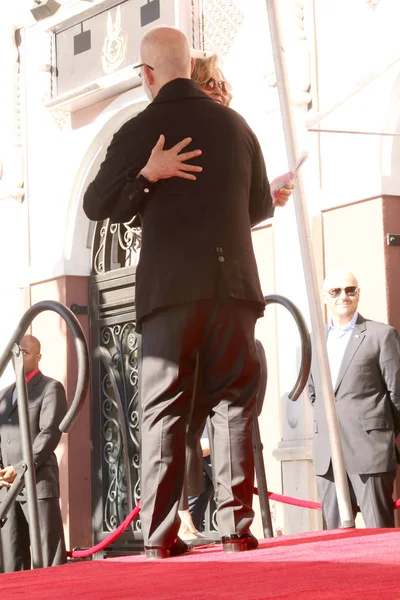 Los Angeles Aralık Ryan Murphy Jessica Lange Hollywood Walk Fame — Stok fotoğraf