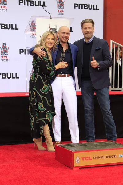 Los Angeles Dec Ellen Pitbull John Travolta Pitbull Ruku Stopa — Stock fotografie