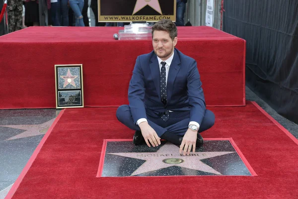 Los Angeles Lis Michael Buble Ceremonii Michael Buble Star Hollywood — Zdjęcie stockowe