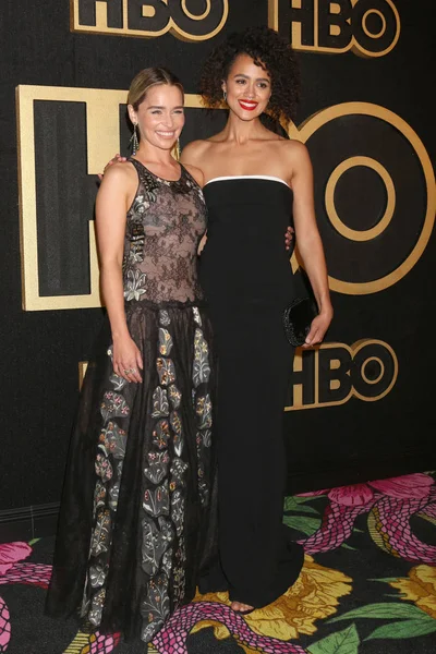 Los Angeles Eylül Emilia Clarke Nathalie Emmanuel Hbo Emmy Sonra — Stok fotoğraf