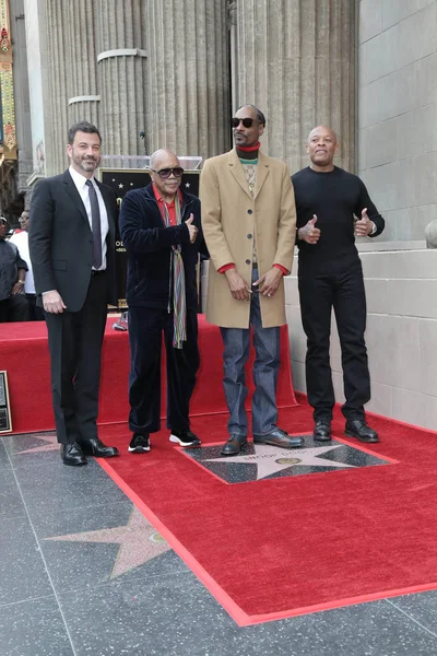 Los Angeles Listopadu Jimmy Kimmel Quincy Jones Snoop Dogg Dre — Stock fotografie