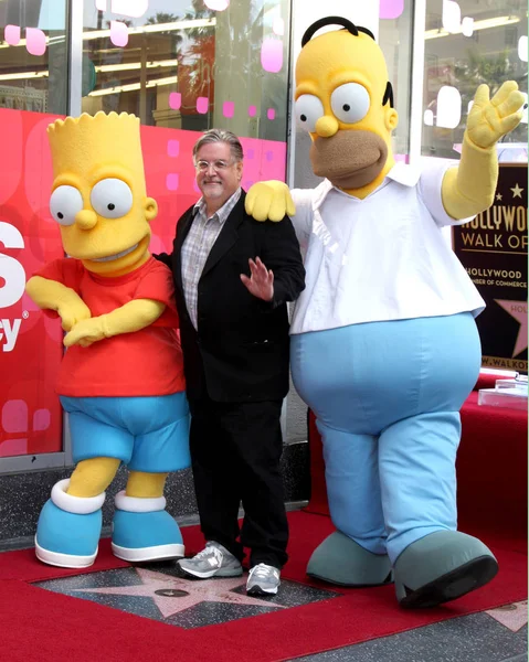 Los Angeles Lut Bart Simpson Matt Groening Homer Simpson Ceremonii — Zdjęcie stockowe