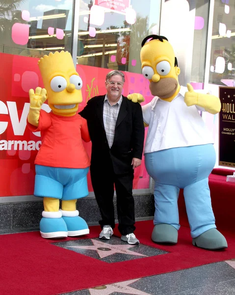 Los Ángeles Febrero Bart Simpson Matt Groening Homer Simpson Ceremonia —  Fotos de Stock