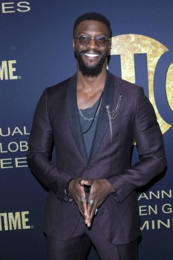 Los Angeles - Jan 5: Aldis Hodge Showtime altın küre adayları şenlikte Sunset Tower Hotel, 5 Ocak 2019 tarihinde West Hollywood, Ca