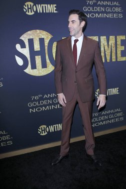 Los Angeles - Jan 5: Sacha Baron Cohen Showtime altın küre adayları şenlikte Sunset Tower Hotel, 5 Ocak 2019 tarihinde West Hollywood, Ca