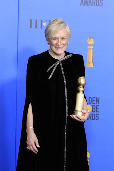 Los Angeles Jan Glenn Close 2019 Golden Globe Awards Pressrum — Stockfoto