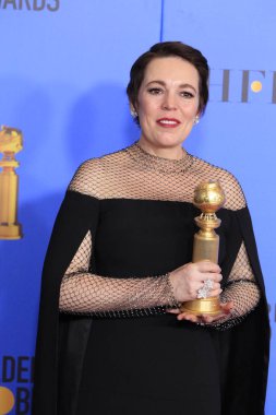 Los Angeles - Ocak 6: Olivia Colman basın odası 6 Ocak 2019 tarihinde Beverly Hilton otel Beverly Hills, Ca, 2019 altın küre ödüllerinde-