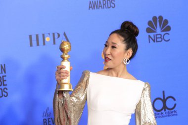 Los Angeles - Ocak 6: Sandra Oh 2019 Altın Küre Ödülleri'nde - Basin odasi Beverly Hilton Hotel'de 6 Ocak 2019 Beverly Hills, Ca