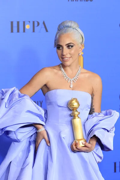 Los Angeles Jan Lady Gaga Bei Den Golden Globes 2019 — Stockfoto