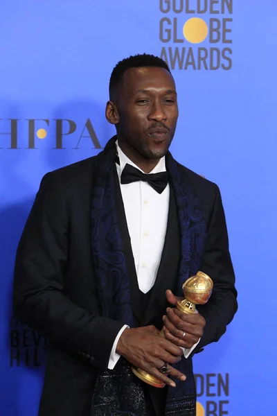 Los Ángeles Enero Mahershala Ali Los Premios Globo Oro 2019 — Foto de Stock