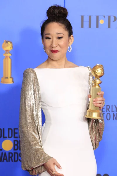 Los Angeles Jan Sandra 2019 Golden Globe Awards Perskamer Het — Stockfoto