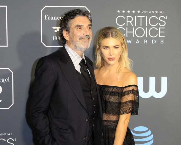 Los Angeles Jan Chuck Lorre Arielle Mandelson Critics Choice Awards — Zdjęcie stockowe