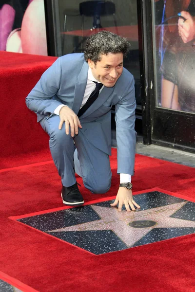 Los Angeles Jan Gustavo Dudamel Slavnostním Gustavo Dudamel Hvězdu Hollywoodském — Stock fotografie