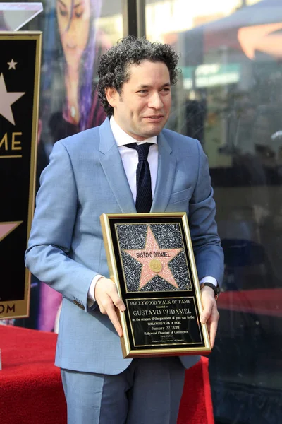 Los Angeles Jan Gustavo Dudamel Vid Ceremonin Gustavo Dudamel Stjärna — Stockfoto