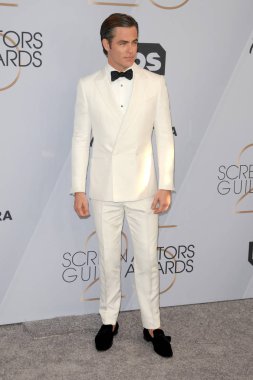 Los Angeles - 27 Ocak: Chris Pine, 25 yıllık Screen Actors Guild tapınak Auditorium'da 27 Ocak 2019 Los Angeles, Ca Ödülleri