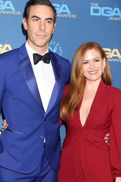 Los Angeles Feb Sacha Baron Cohen Isla Fisher Directors Guild — Fotografia de Stock