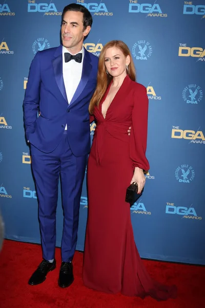 Los Angeles Februari Sacha Baron Cohen Isla Fisher 2019 Directors — Stockfoto