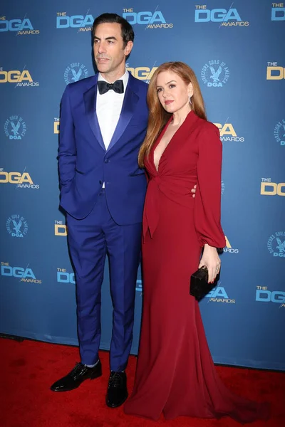 Los Angeles Feb Sacha Baron Cohen Isla Fisher Directors Guild — Fotografia de Stock