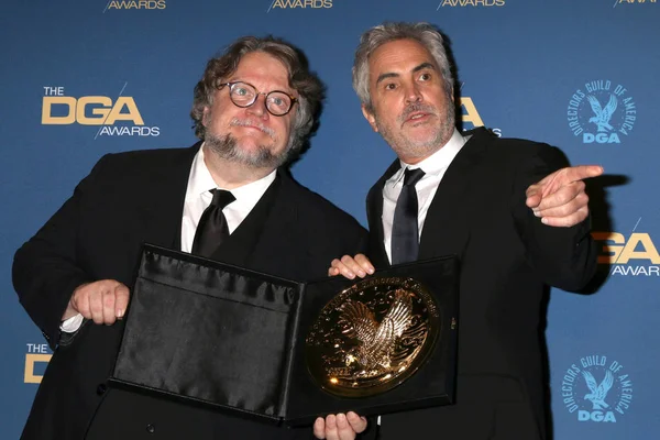 Los Angeles Février Guillermo Del Toro Alfonso Cuaron Aux Directors — Photo