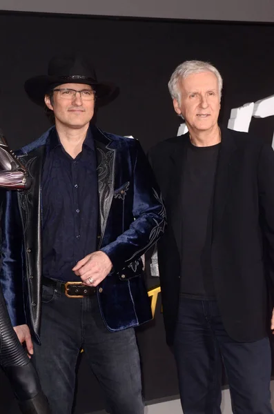 Los Angeles Feb Robert Rodriguez James Cameron Alla Premiere Alita — Foto Stock