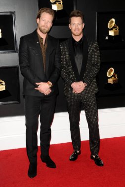 Los Angeles - Şubat 10: Florida Georgia Line, Brian Kelley, Tyler Hubbard üzerinde 10 Şubat 2019 alan Staples Center Los Angeles, Ca da 61 Grammy Ödülleri'nde