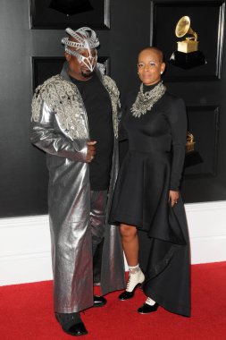 Los Angeles - Şubat 10: George Clinton, Carlon Clinton üzerinde 10 Şubat 2019 alan Staples Center Los Angeles, Ca da 61 Grammy Ödülleri'nde