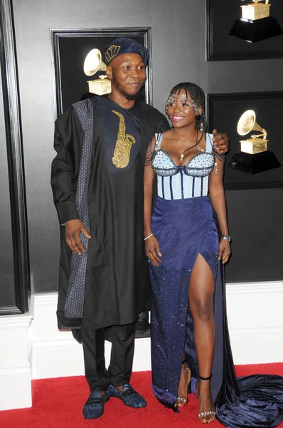 Los Ángeles Feb Seun Kuti Los 61St Grammy Awards Staples — Foto de Stock