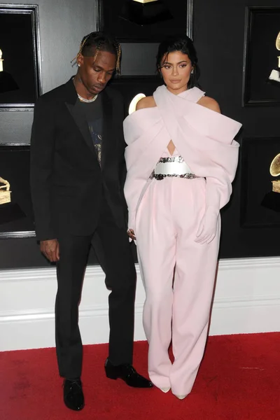 Los Angeles Lut Travis Scott Kylie Jenner Nagród Grammy Staples — Zdjęcie stockowe