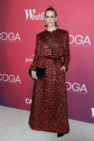 Los Angeles Feb Sarah Paulson Costume Designers Guild Awards 2019 — Foto Stock