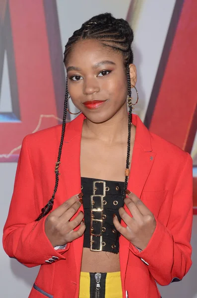 Los Angeles Mar Riele Downs Alla Premiere Shazam Tcl Chinese — Foto Stock