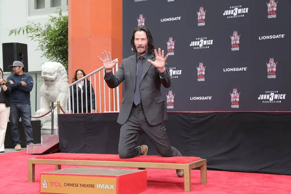 Ceremonia de impresión de pies y manos de Keanu Reeves — Foto de Stock