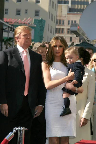 Los Angeles Jan Donald Trump Melanie Trump Barron Trump Ceremonii — Zdjęcie stockowe