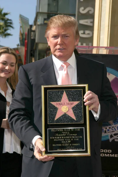 Los Ángeles Enero Donald Trump Ceremonia Donald Trump Star Paseo — Foto de Stock