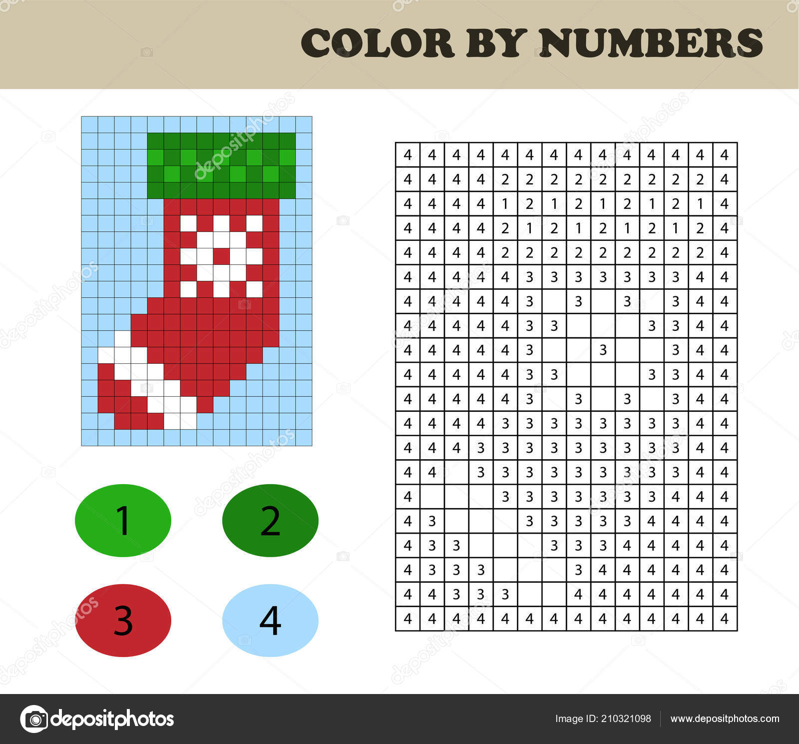 Jogo de cores por números para crianças página para colorir com um