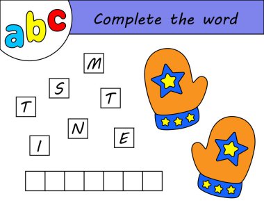 Çocuklar oyunu, İngilizce alfabe öğrenme kelime tamamlamak