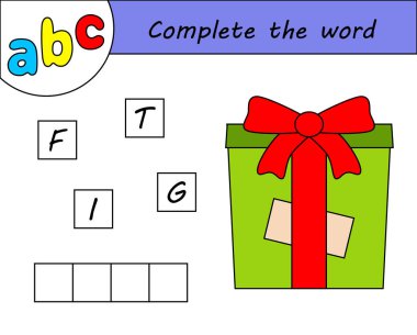 Çocuklar oyunu, İngilizce alfabe öğrenme kelime tamamlamak