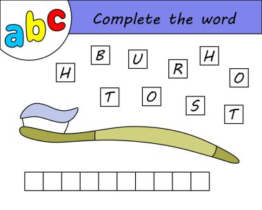 Çocuklar oyunu, İngilizce alfabe öğrenme kelime tamamlamak